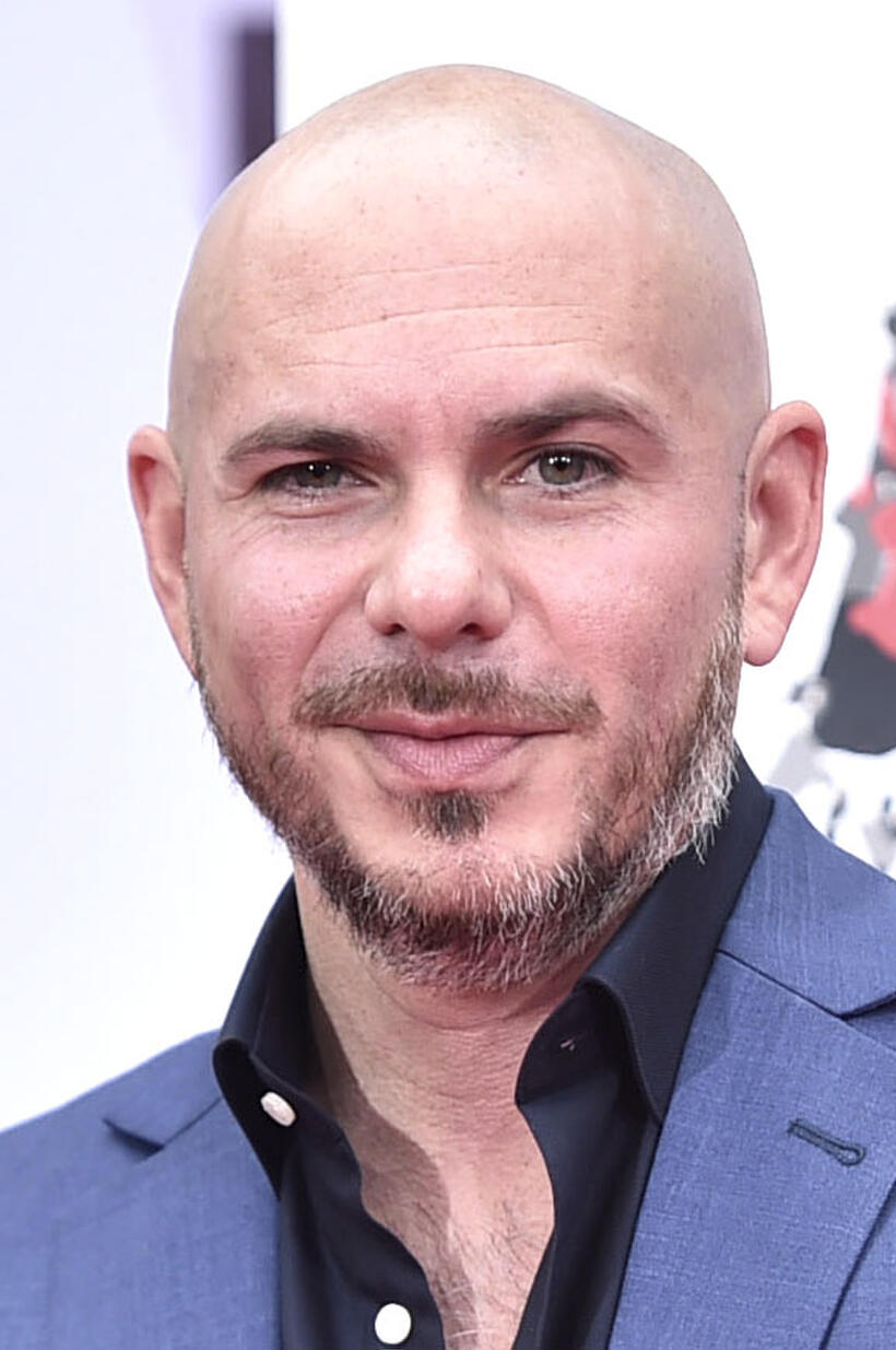 Pitbull at the Hand and Footprint ceremony honoring him in Hollywood.