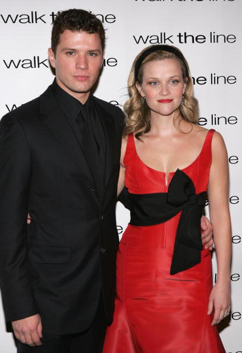 Ryan Phillippe and Reese Witherspoon at the premiere of "Walk The Line".