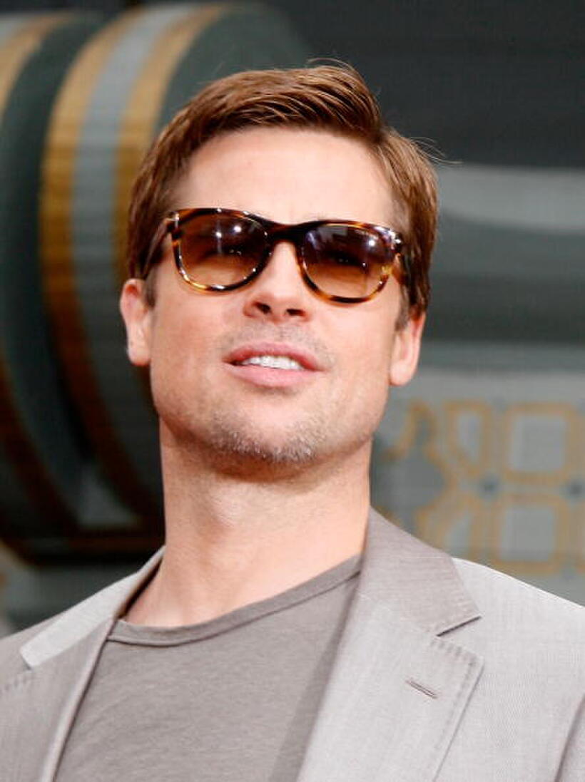 Brad Pitt at the Hand and Footprints Ceremony at Grauman's Chinese Theatre in Hollywood.