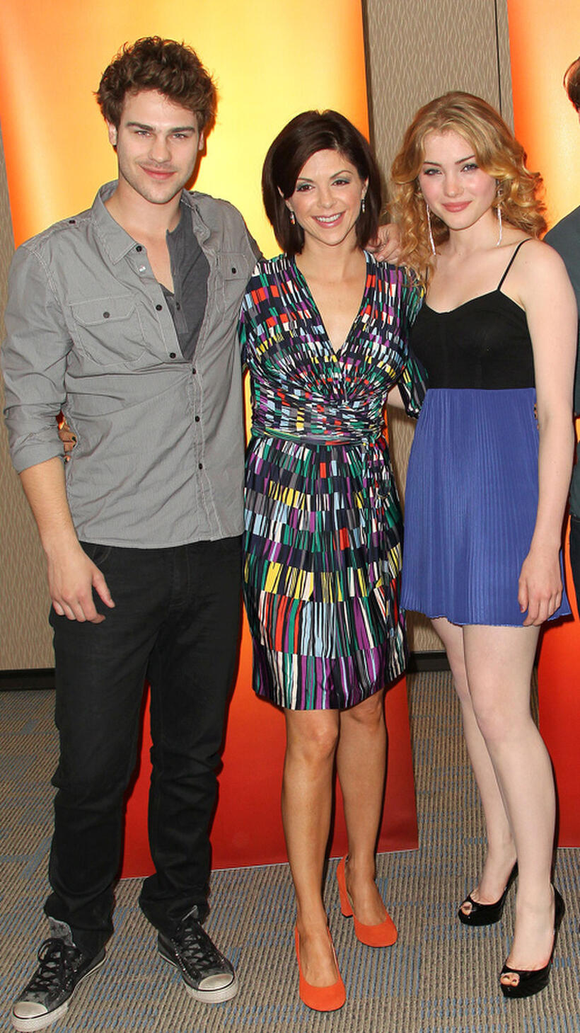 Benjamin Stone, Amy Pietz and Skyler Samuels at the Disney ABC Television Group Host "May Press Junket 2011" in California.
