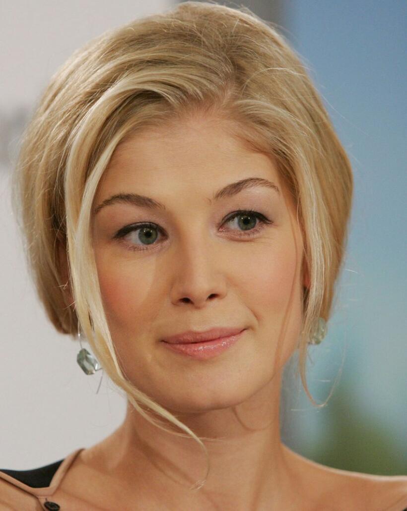 Rosamund Pike at the press conference of "Pride & Prejudice" during the Toronto International Film Festival.
