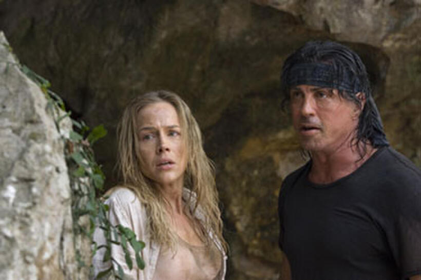Sarah (Julie Benz) and John Rambo (Sylvester Stallone) in "Rambo."