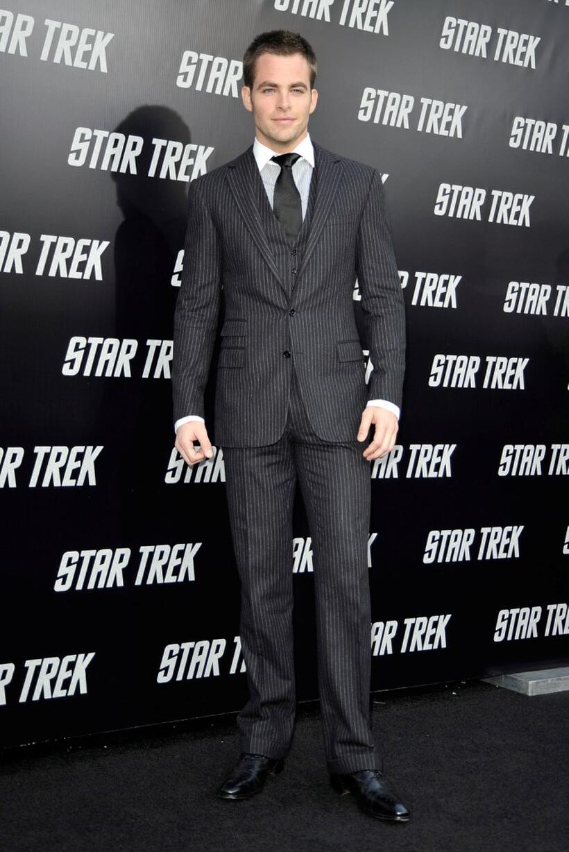 Chris Pine at the Los Angeles premiere of "Star Trek."