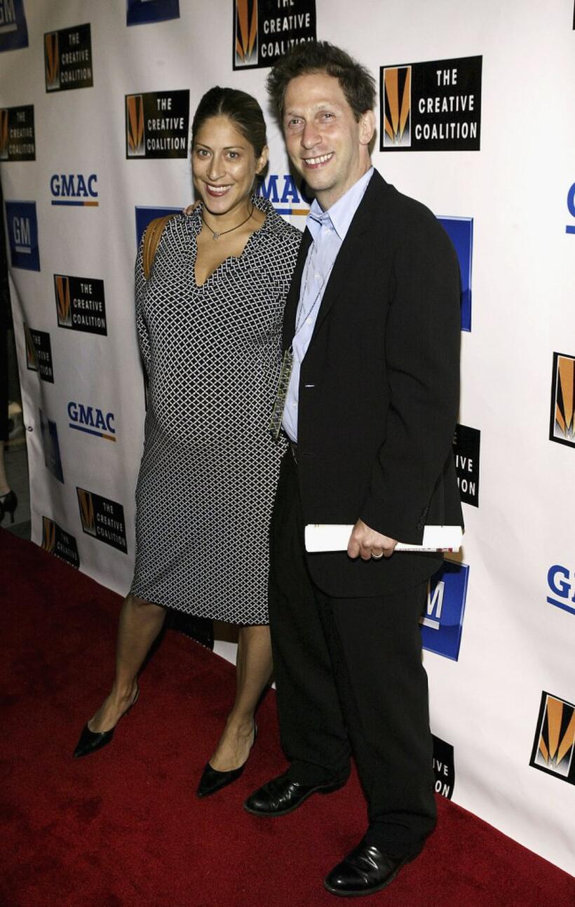 Lisa Benavides and Tim Blake Nelson at the "Seconding The First" a celebration of the first amendment at Spirit.