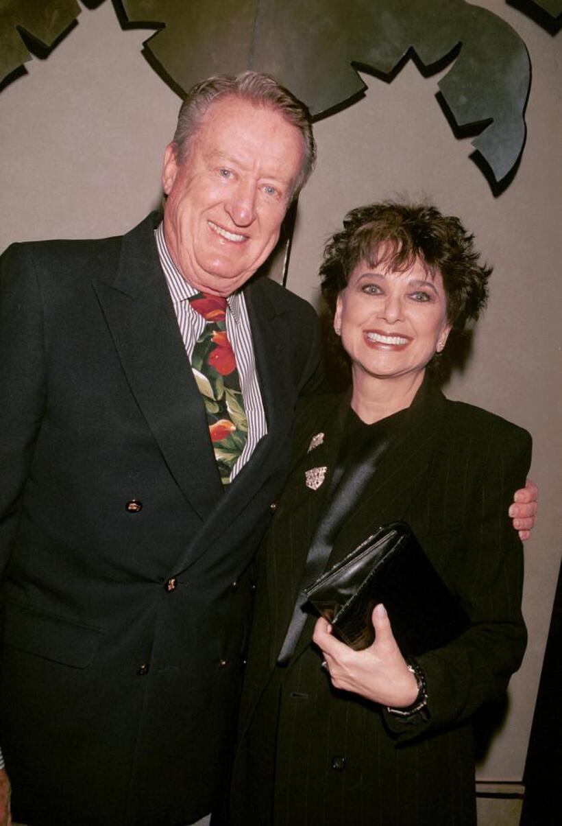 Suzanne Pleshette and Tom Poston at the performance by Polly Bergen prior her opening on Broadway in "Follies".