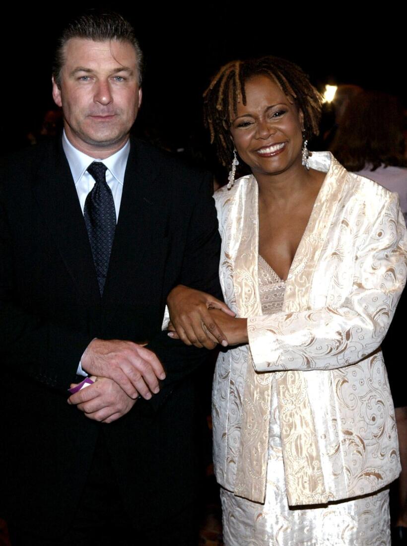Alec Baldwin and Tonya Pinkins at the 2004 Drama League Awards luncheon and ceremony.