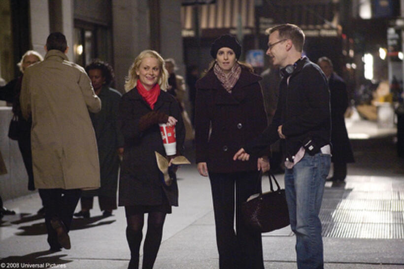 Amy Poehler, Tina Fey and Michael McCullers on the set of "Baby Mama."