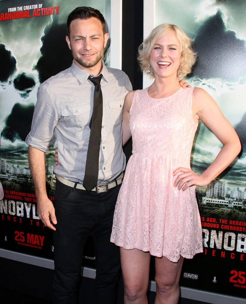 Jonathan Sadowski and Ingrid Bolso Berdal at the California premiere of "Chernobyl Diaries."