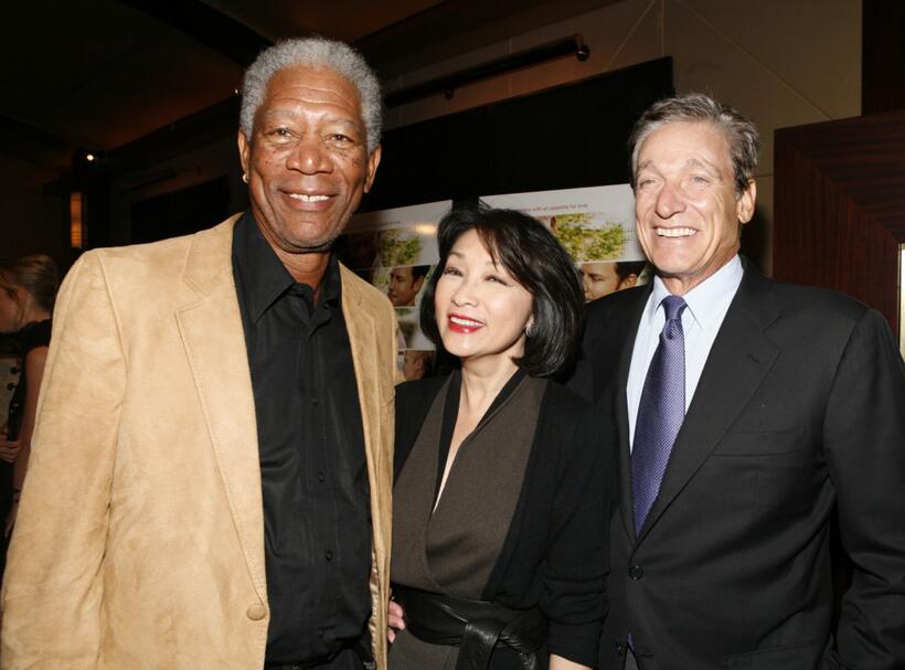 Morgan Freeman, Connie Chung and Maury Povich at the New York special screening of "Feast of Love."