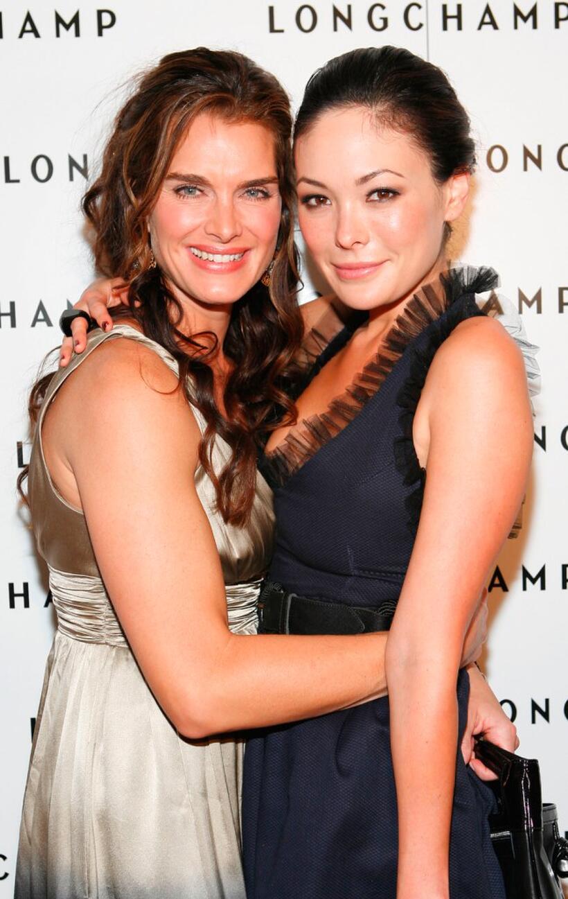 Brooke Shields and Lindsay Price at the Longchamp's 60th Anniversary celebration.
