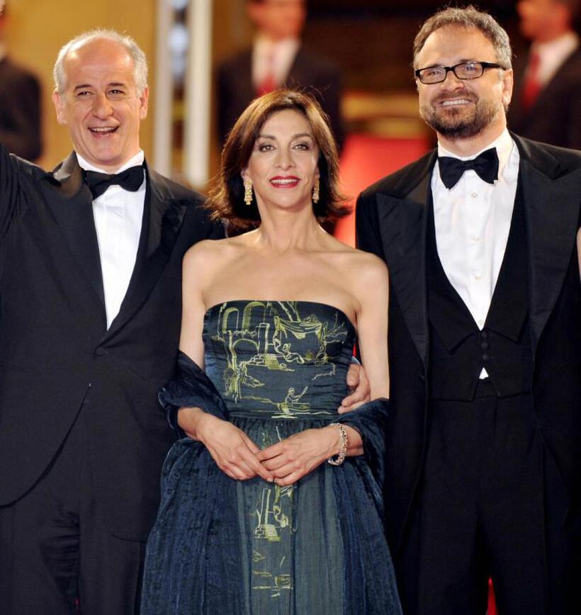 Toni Servillo, Anna Bonaiuto and Massimo Popolizio at the screening of "Il Divo" during the 61st International Cannes Film Festival.