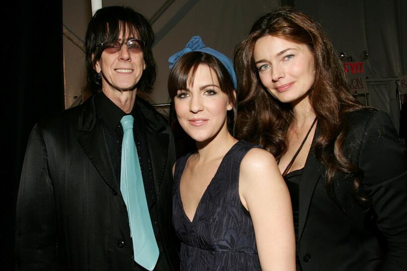 Ric Ocasek, Stephanie Schur and Paulina Porizkova at the Michon Schur Fall 2007 Fashion show during the Mercedes-Benz Fashion Week.