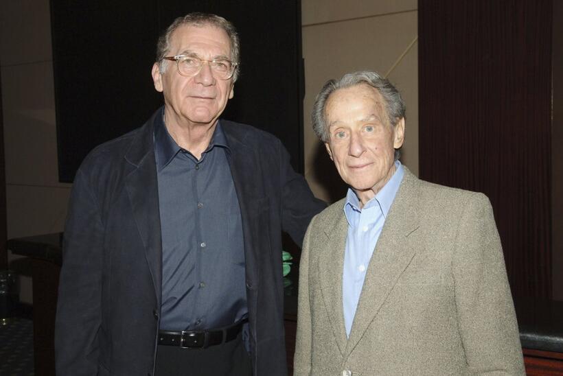 Sydney Pollack and Arthur Penn at the premiere of "Sketches of Frank Gehry."