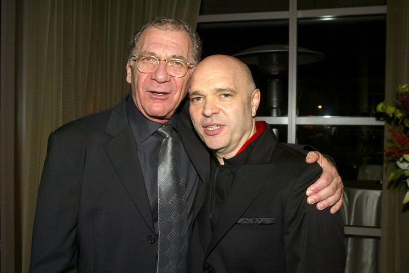 Sydney Pollack and Anthony Minghella at the after party of "Cold Mountain."