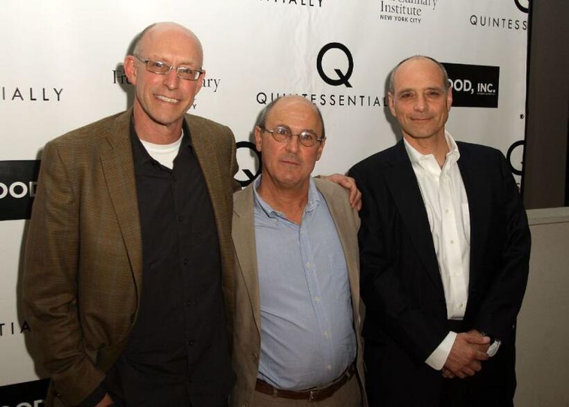 Michael Pollan, Director Robert Kenner and Eric Schlosser at the screening of "Food Inc."