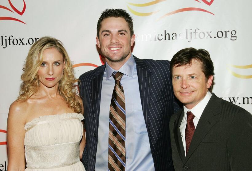Tracy Pollan, David Wright and Michael J. Fox at the "A Funny Thing Happened On The Way To Cure Parkinson's" benefit gala.