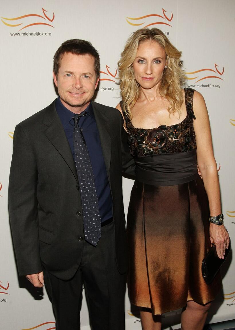 Michael J. Fox and Tracy Pollan at the "A Funny Thing Happened On The Way To Cure Parkinson's" benefit gala.