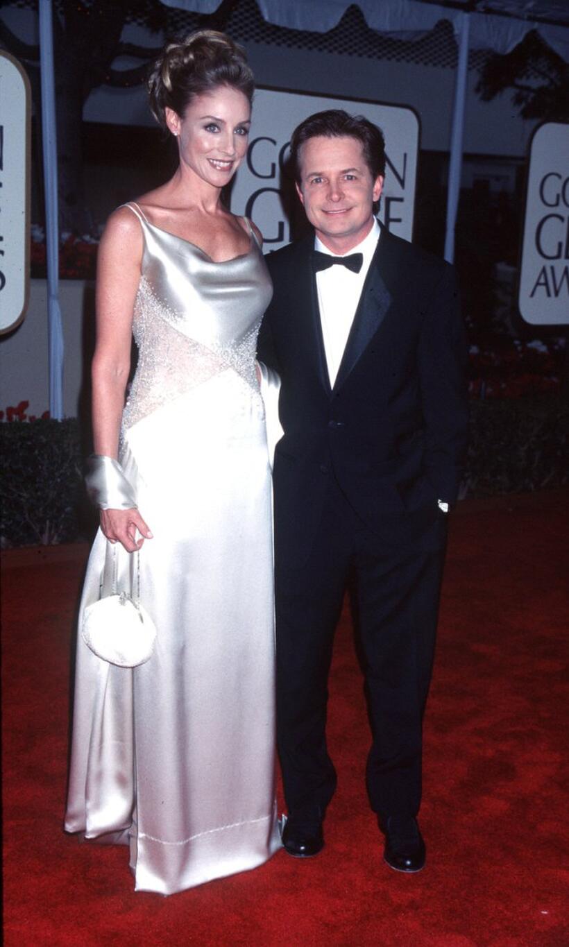 Tracy Pollan and Michael J. Fox at the 56th Annual Golden Globe Awards.