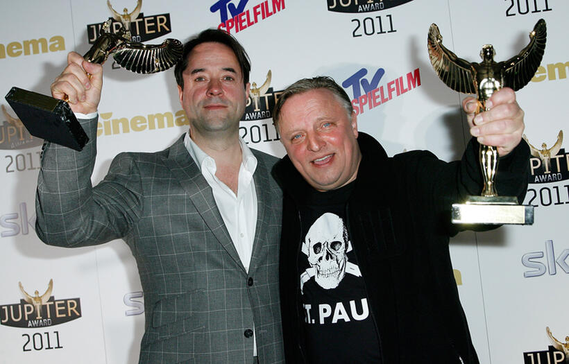 Jan Josef Liefers and Axel Prahl at the Jupiter Award 2011 in Germany.