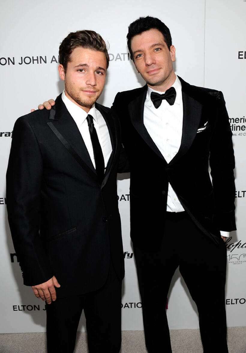 Shawn Pyfrom and JC Chasez at the 18th Annual Elton John AIDS Foundation Academy Award party in California.
