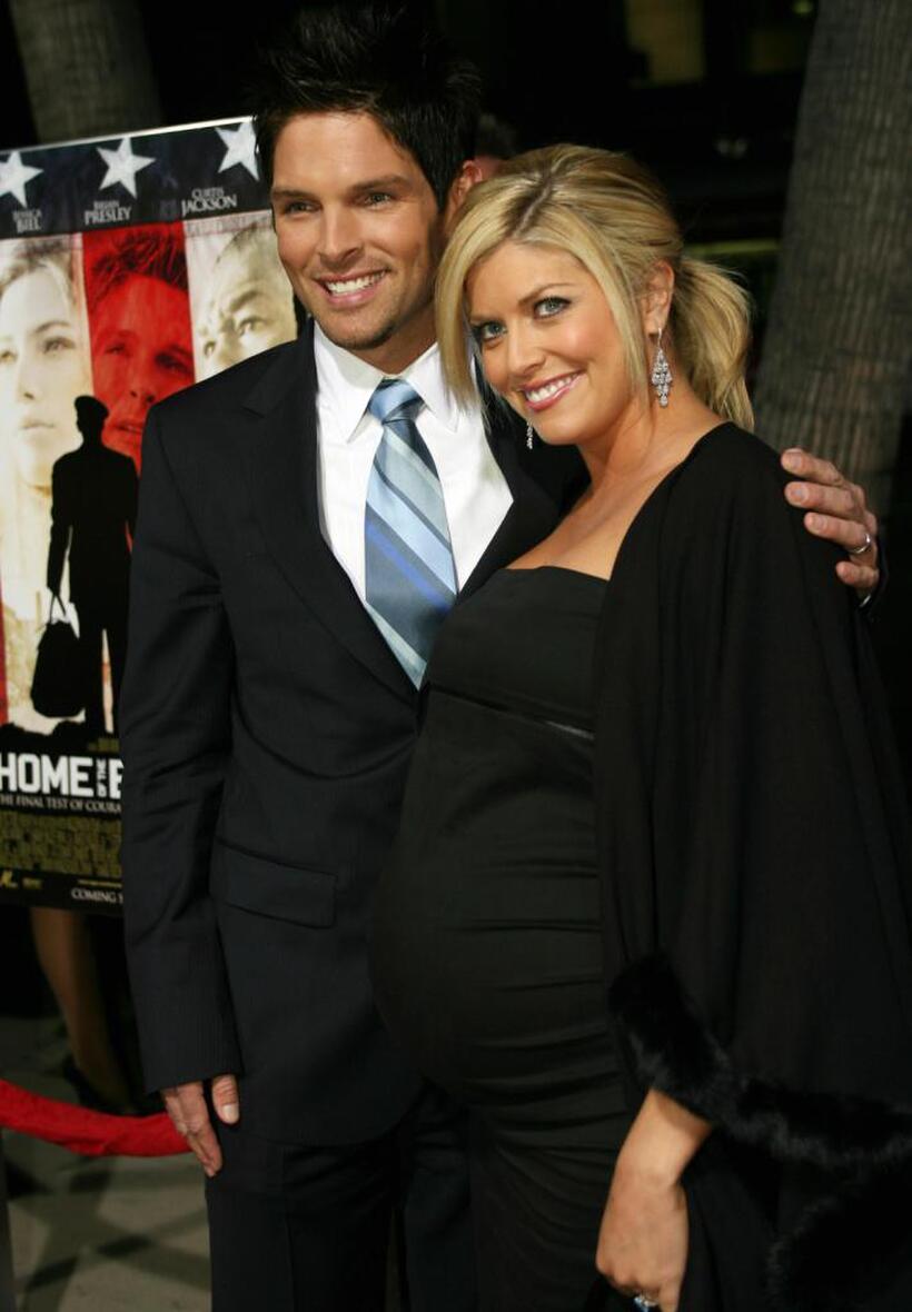 Brian Presley and his Wife at the World premiere of "Home of the Brave."