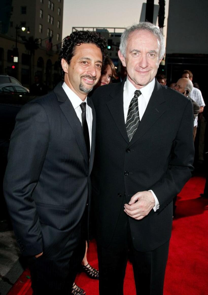 Grant Heslov and Jonathan Pryce at the premiere of "Leatherheads."