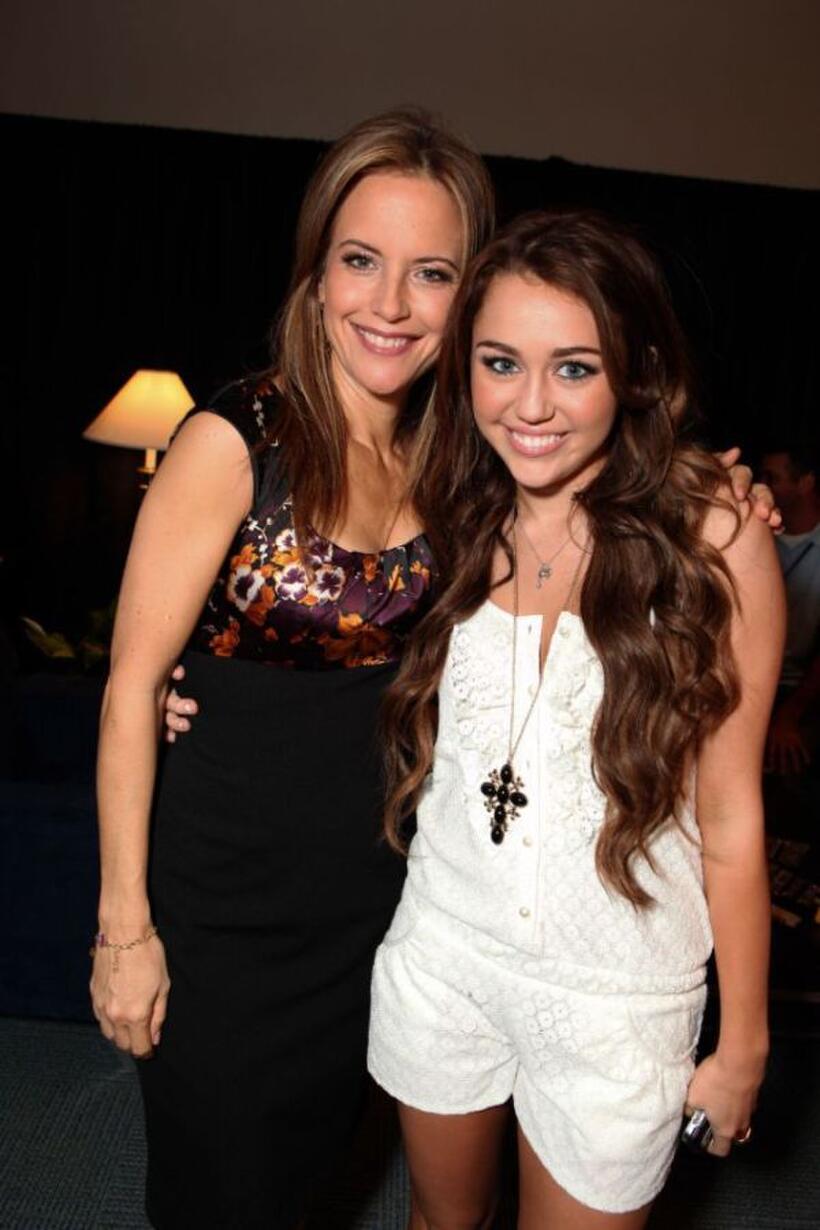 Kelly Preston and Miley Cyrus at the opening Ceremony of Disney's Inaugural D23 Convention.