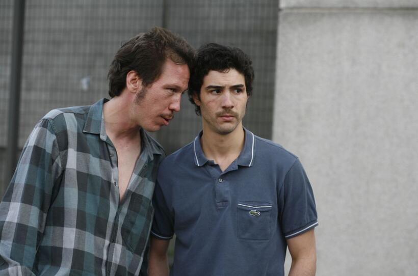 Reda Kateb as Jordi al Gitan and Tahar Rahim as Malik in "A Prophet."