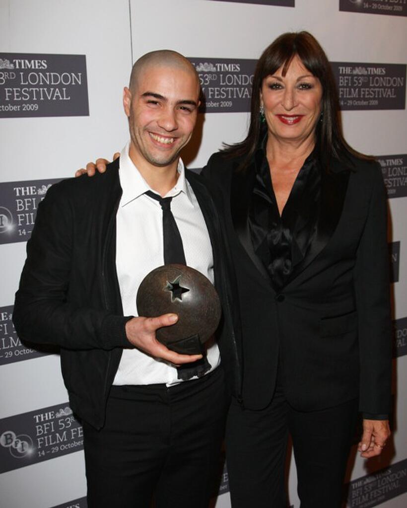 Tahar Rahim and Anjelica Huston at the Times BFI 53rd London Film Festival Awards.