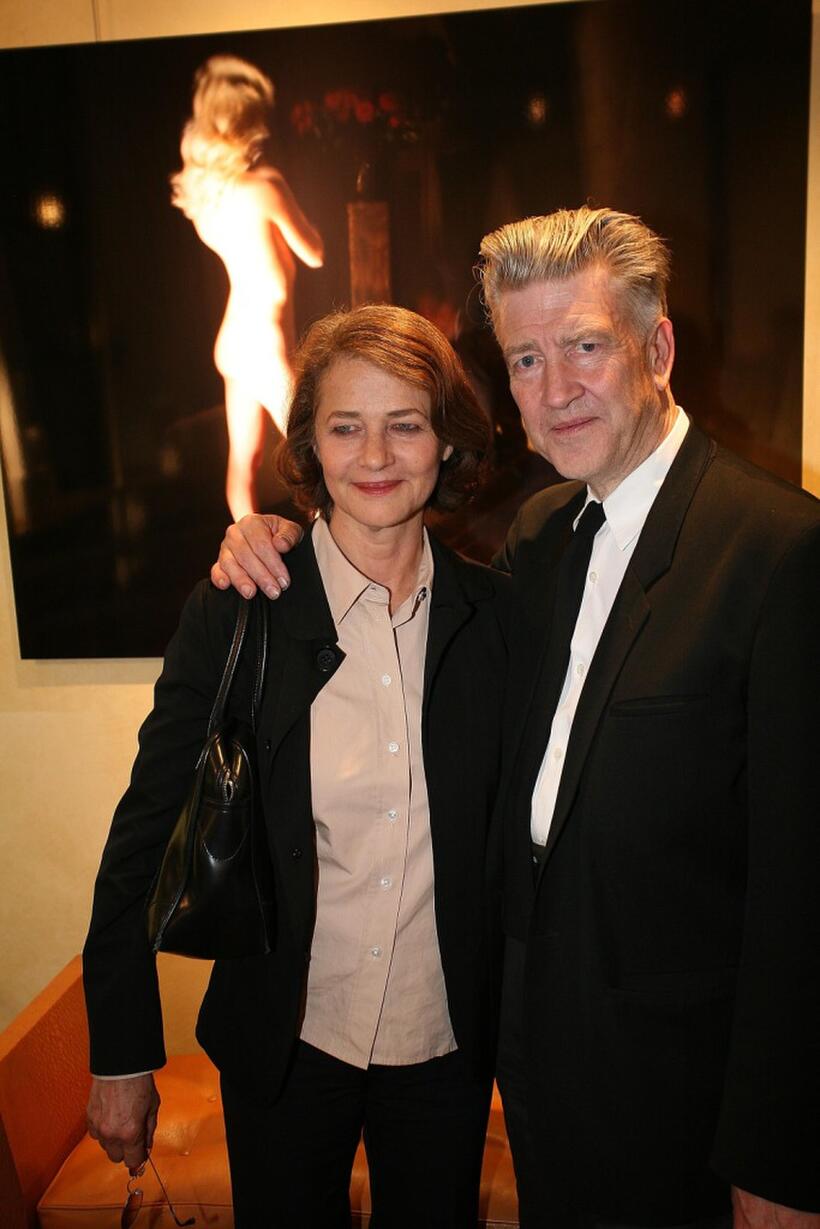 Charlotte Rampling and David Lynch at the Christian Louboutin/David Lynch cocktail party.