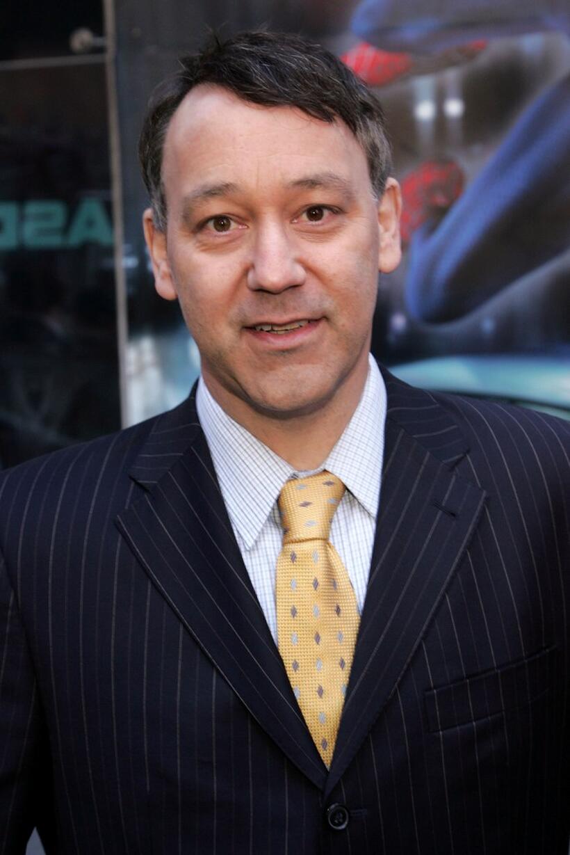 Sam Raimi at the Times Square for the announcement of "Hometown Super-Heroes".