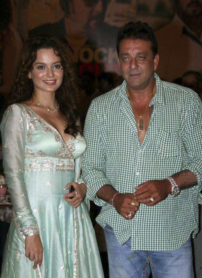 Kangana Ranaut and Sanjay Dutt at the Iftar party in Mumbai.