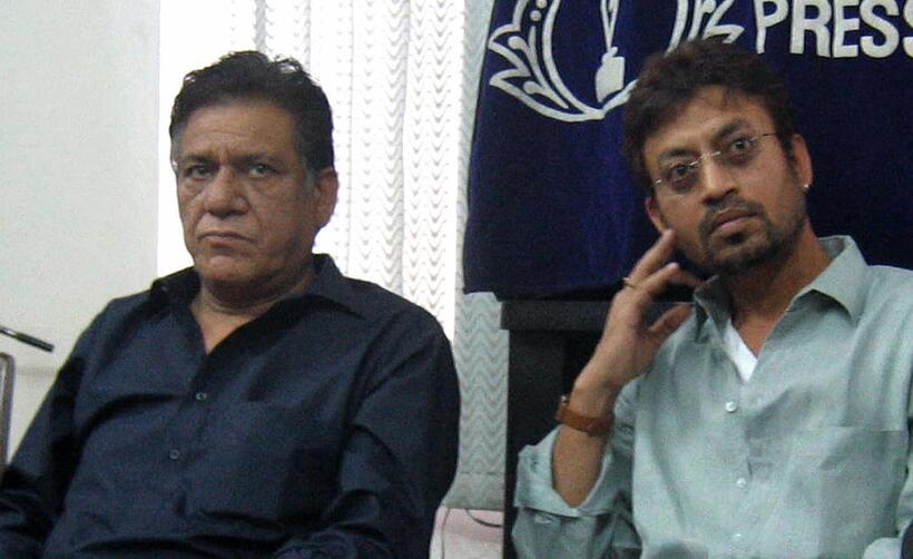 Om Puri and Irfan Khan at the Karachi International Film Festival.