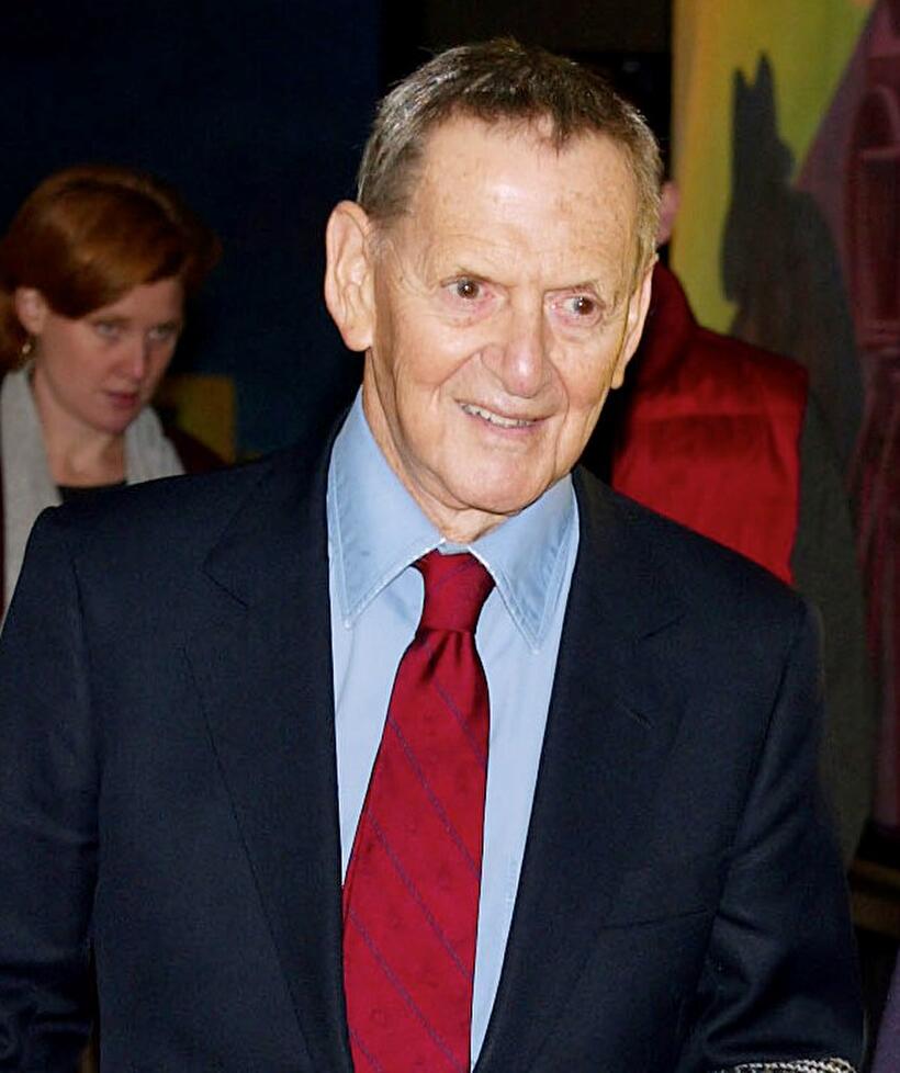 Tony Randall and Heather Harlan at the NBC 75th Anniversary celebration.