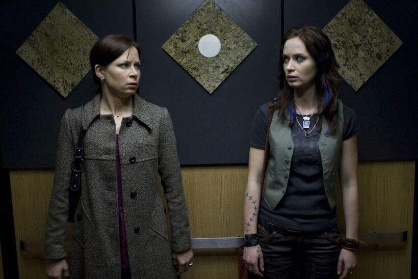 Mary Lynn Rajskub and Emily Blunt in "Sunshine Cleaning."