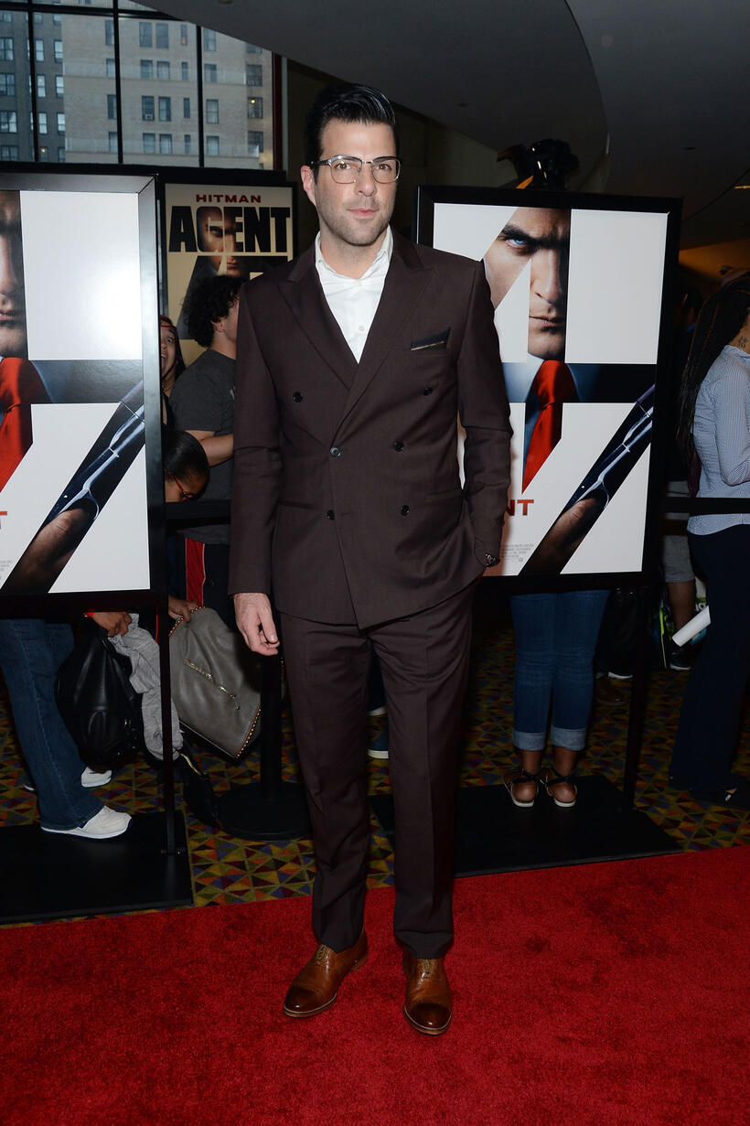 Zachary Quinto at the New York premiere of "Hitman: Agent 47."