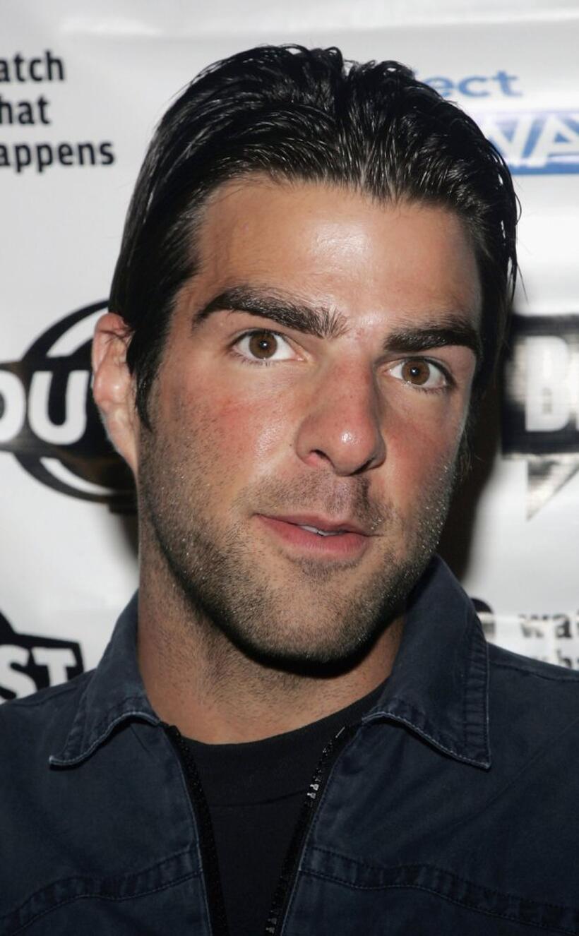 Zachary Quinto at the Project Runway celebrates season three at Outfest party.