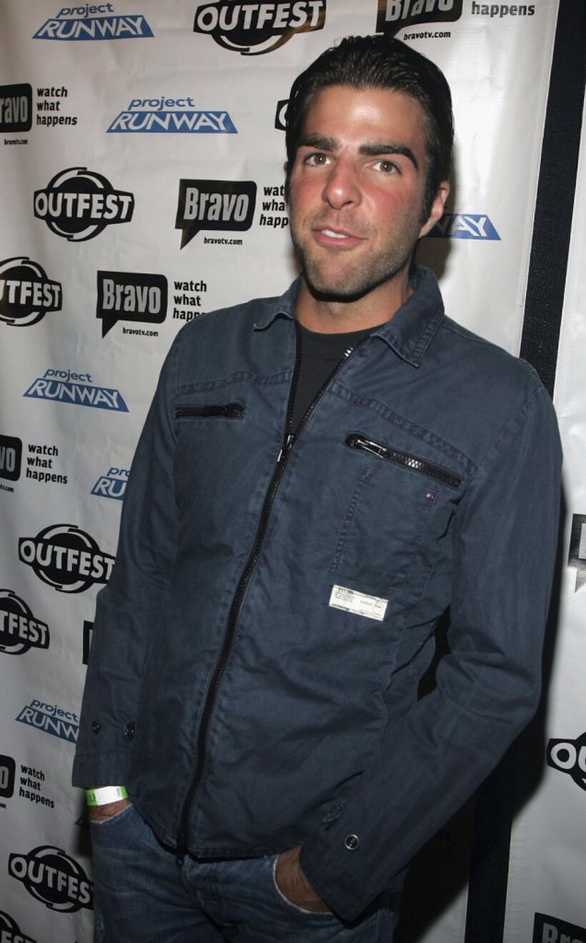 Zachary Quinto at the Project Runway celebrates season three at Outfest party.