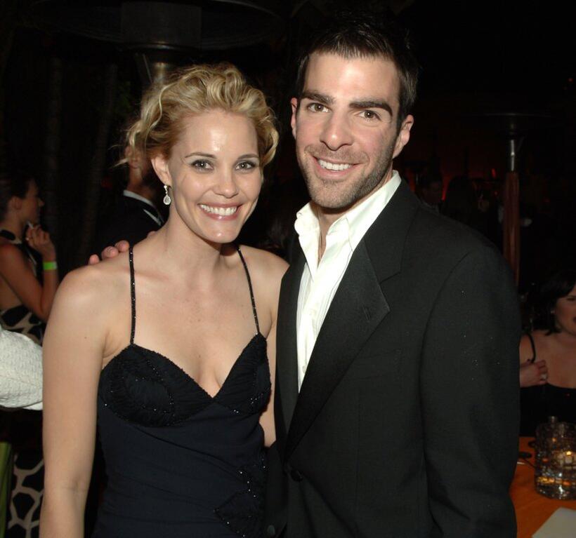 Zachary Quinto and Guest at the HBO's Post Golden Globe after party.