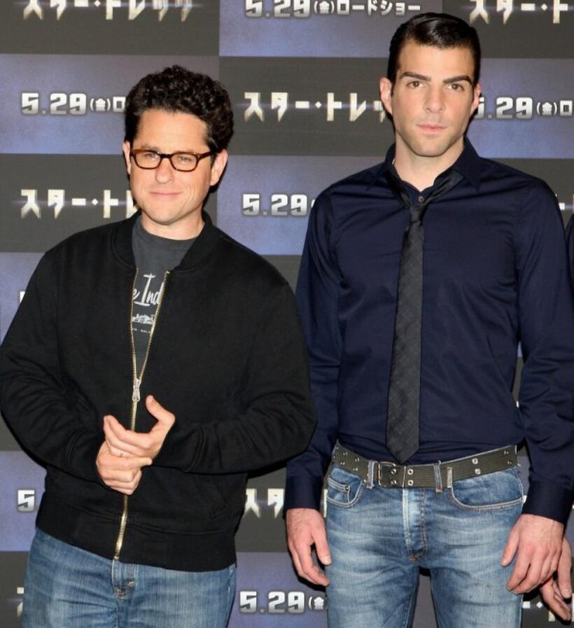 Director J.J. Abrams and Zachary Quinto at the press conference of "Star Trek."