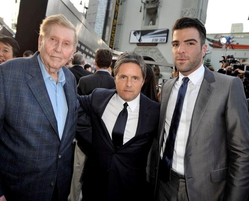 Summer Redstone, Brad Grey and Zachary Quinto at the Los Angeles premiere of "Star Trek."