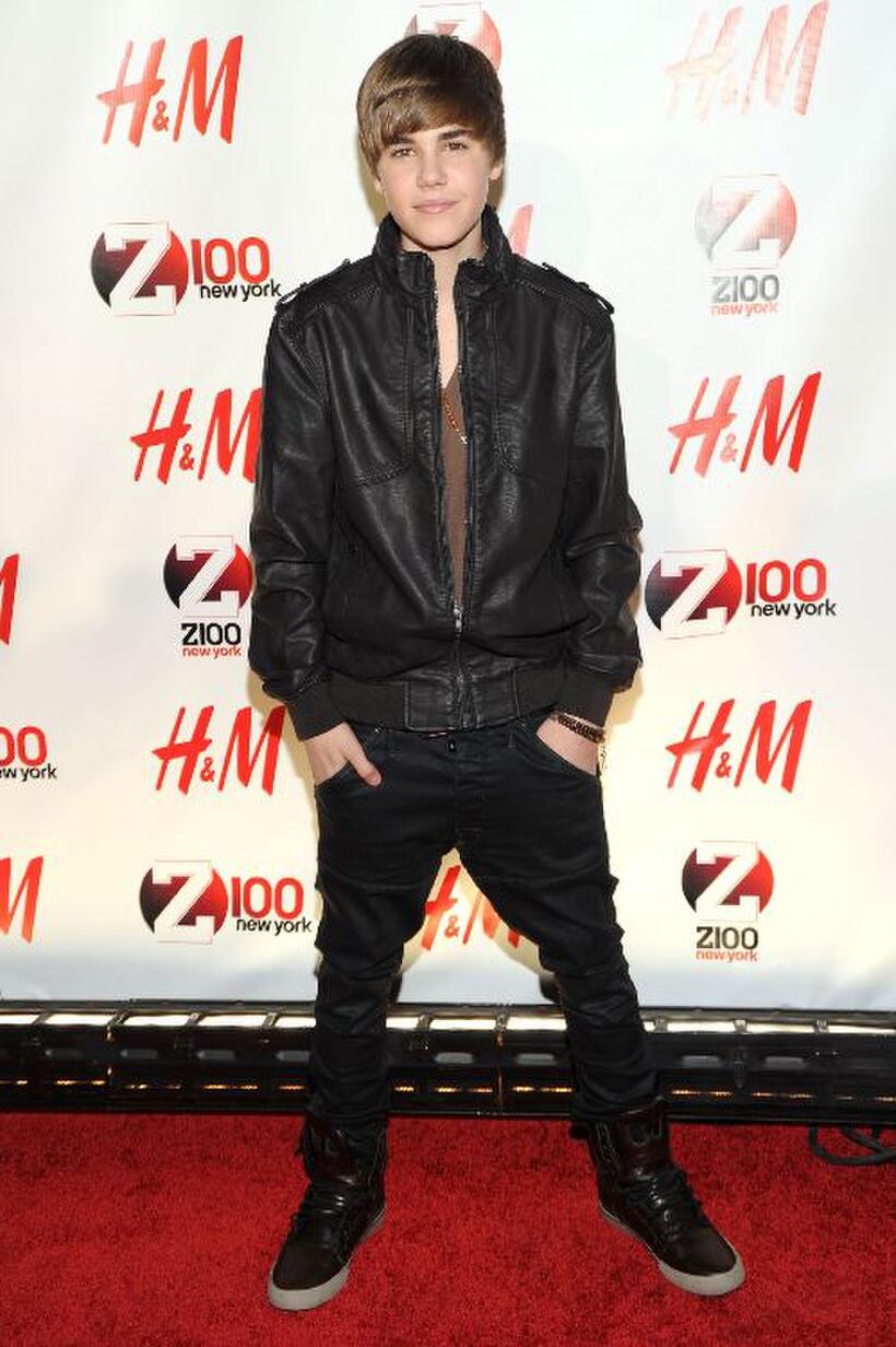 Justin Bieber at the Z100's Jingle Ball 2010 in New York City.