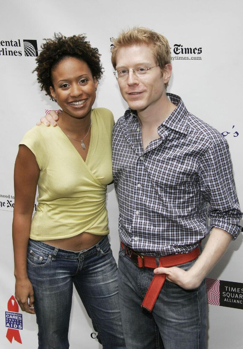 Anthony Rapp and Tracie Thoms at the 19th Annual Broadway Flea Market & Grand Auction.