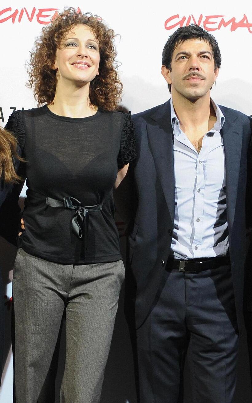 Kseniya Rappoport and Pierfrancesco Favino at the photocall of "L'Uomo Che Ama" during the Rome International Film Festival.