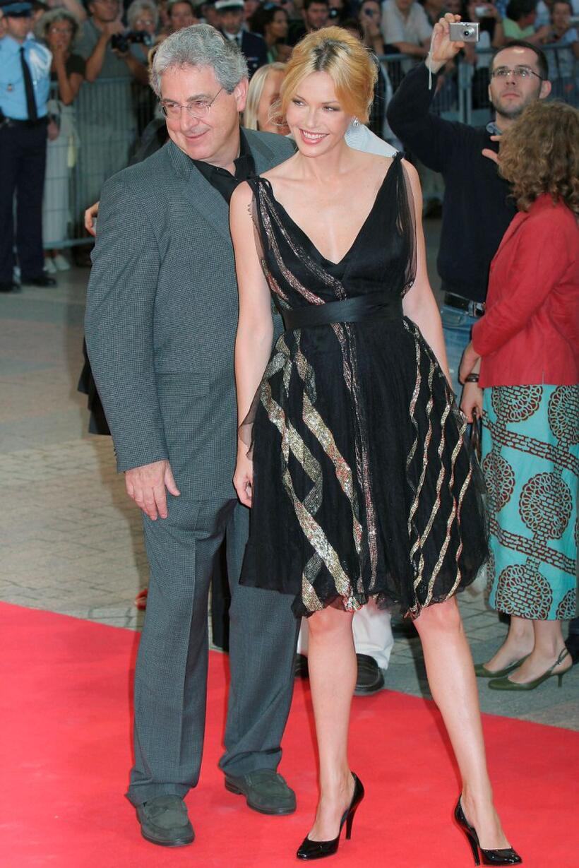 Harold Ramis and Connie Nielsen at the 31st Deauville Film Festival premiere of "The Ice Harvest".