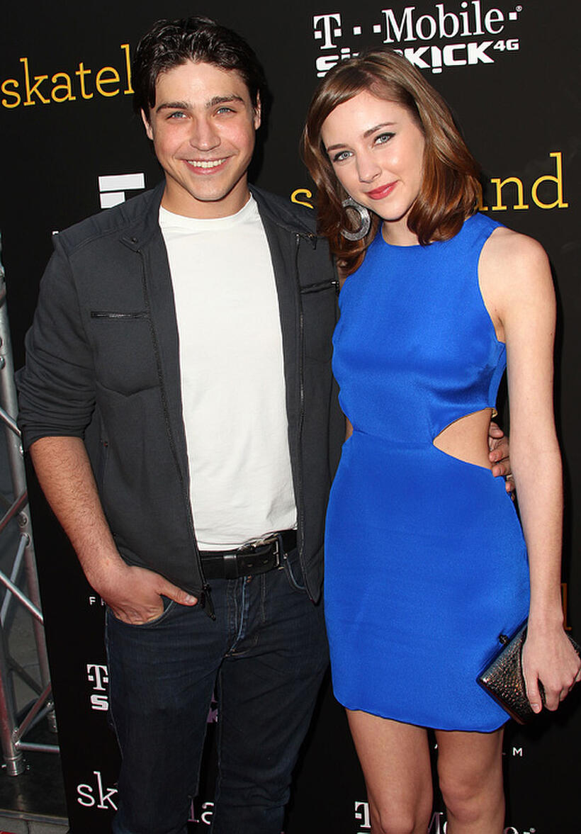 Logan Huffman and Haley Ramm at the California premiere of "Skateland."