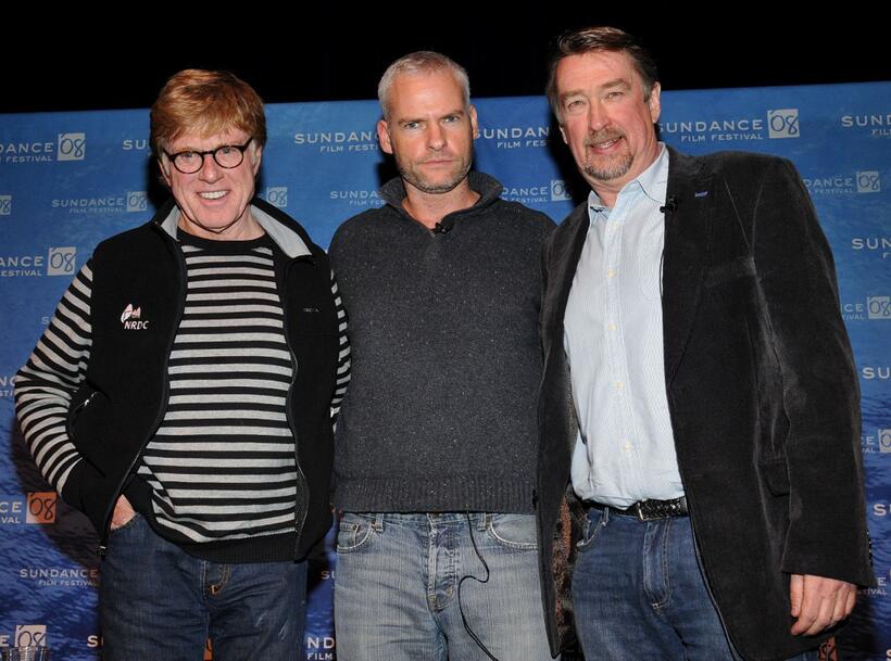 Robert Redford, Martin McDonaghat and Geoffrey Gilmore at the 2008 Sundance Film Festival for Opening Day Press Conference.