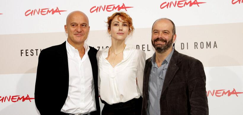 Claudio Bisio, Anita Caprioli and Giulio Manfredonia at the photocall of "Si Puo Fare" during the 3rd Rome International Film Festival.