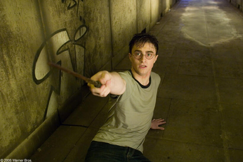 Harry Potter (Daniel Radcliffe) prepares to defend himself in "Harry Potter and the Order of the Phoenix."
