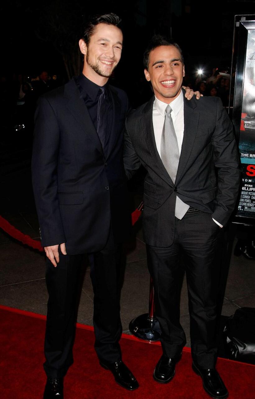 Joseph Gordon-Levitt and Victor Rasuk at the premiere of "Stop-Loss."